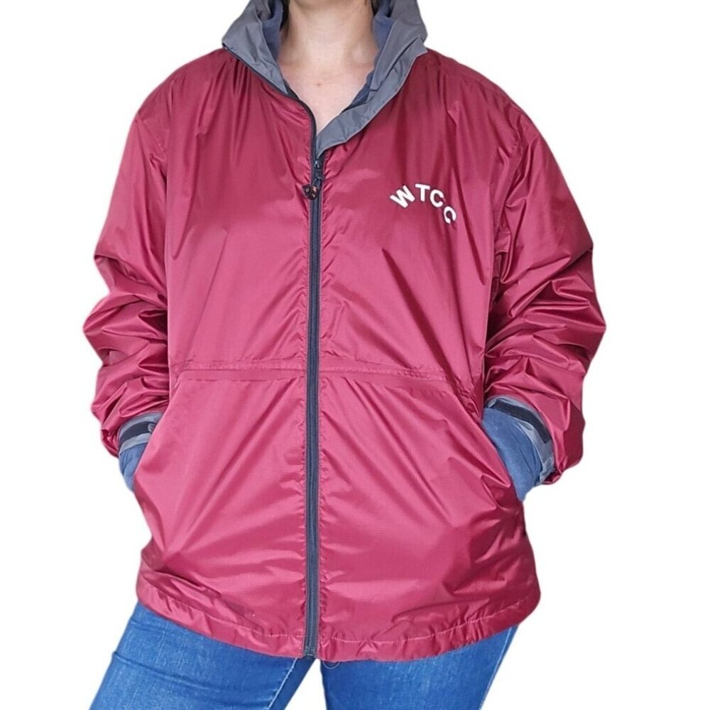 WTCC 3 in 1 Fleece Windbreaker Jacket Red Gray Mens Size XL Outdoor Sportswear